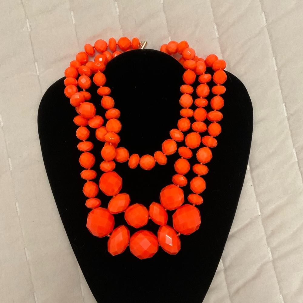 Kate Spade Vibrant Orange Beaded Necklace